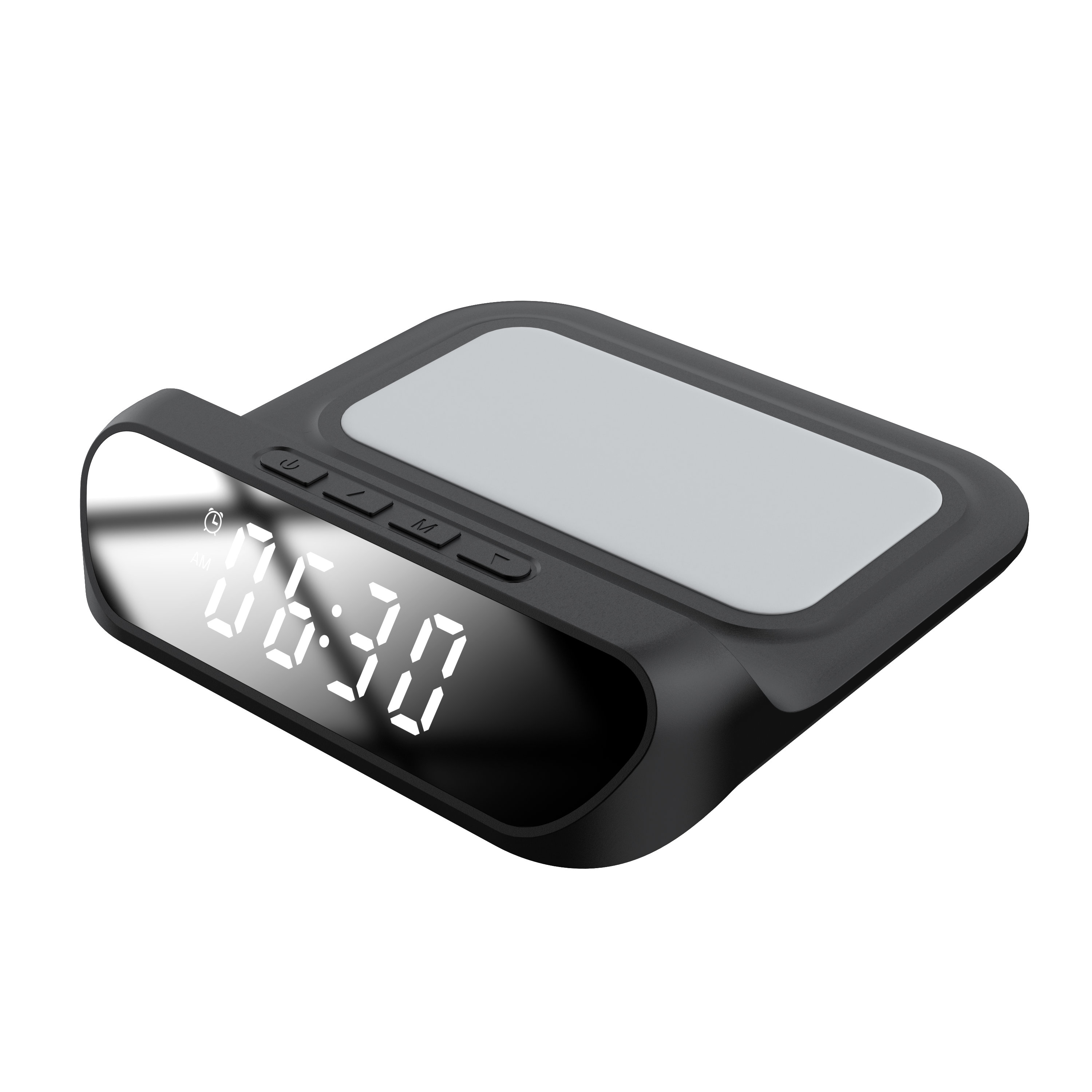 热销 15W 快速无线充电器闹钟站，带数字 LED 显示屏，适用于所有支持 Qi 的智能手机和耳塞 (MH-D60)