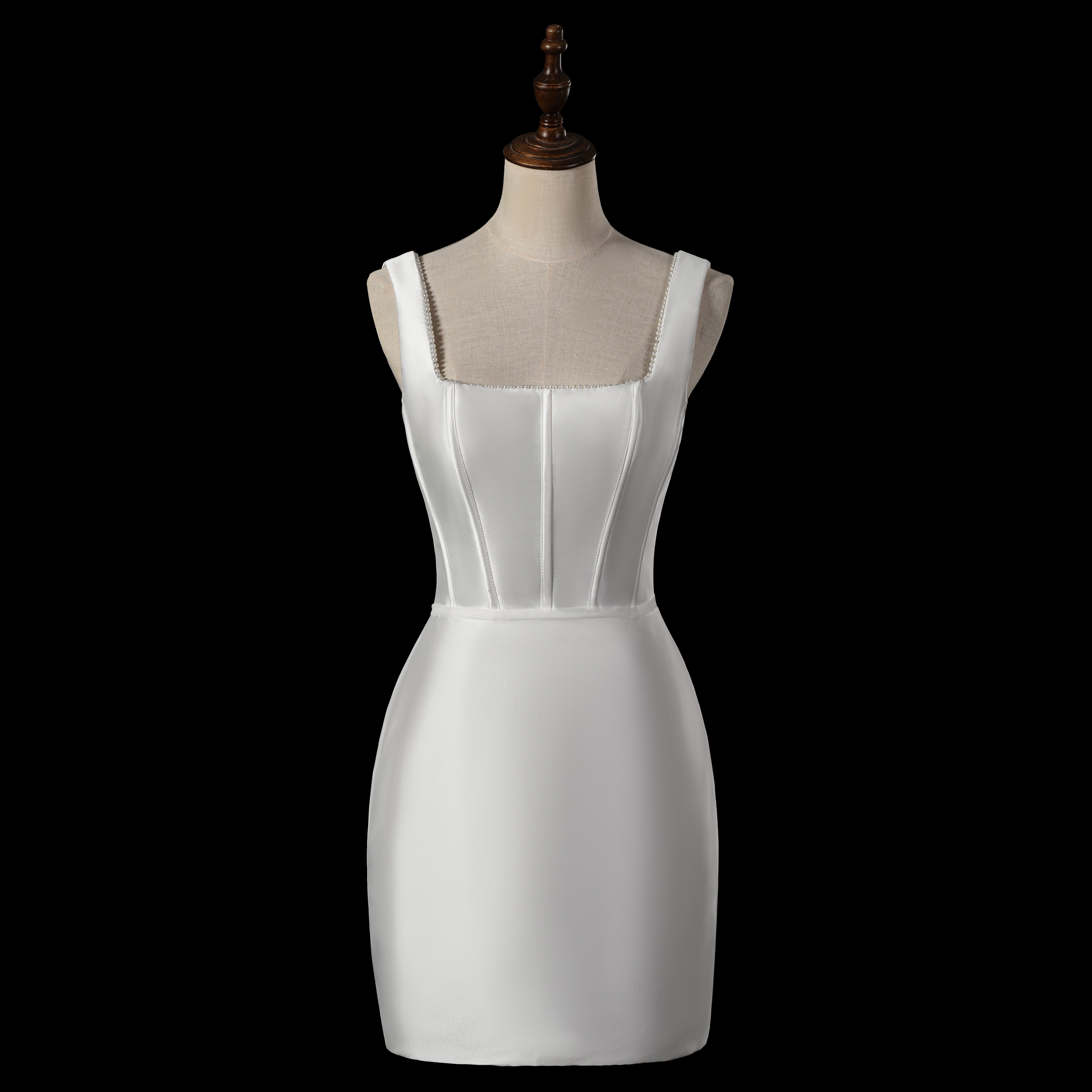 Elegancka perłowa satynowa suknia ślubna