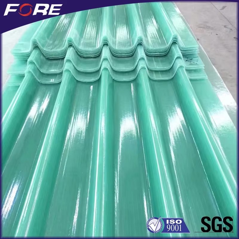 Transparentes freies flaches und gewölbtes Fiberglas verstärktes Plastik GFK FRP Roofing Blatt für Verkauf