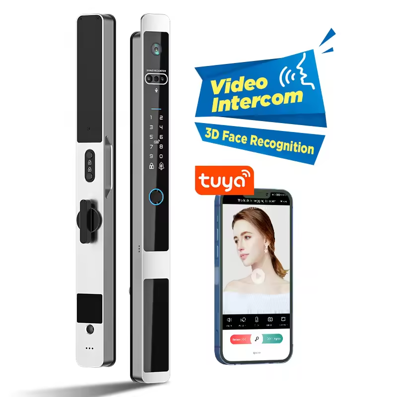 Tuya App Full Automatic 3D Face Recogination Video Intercom Aluminiumtür Schloss