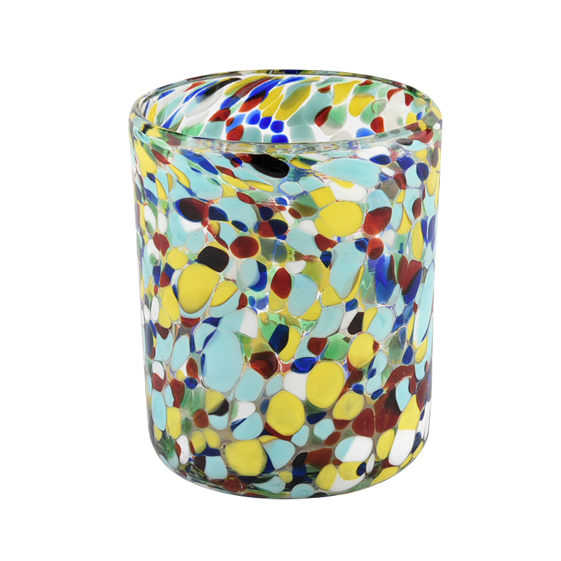 Handmade stained glass candle jar from Sunny Glassware