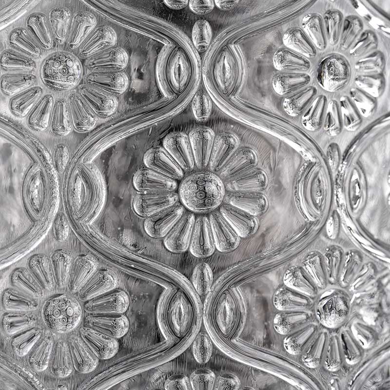 Embossed Pattern Glass Candle Jar with Lids For Candle Marking