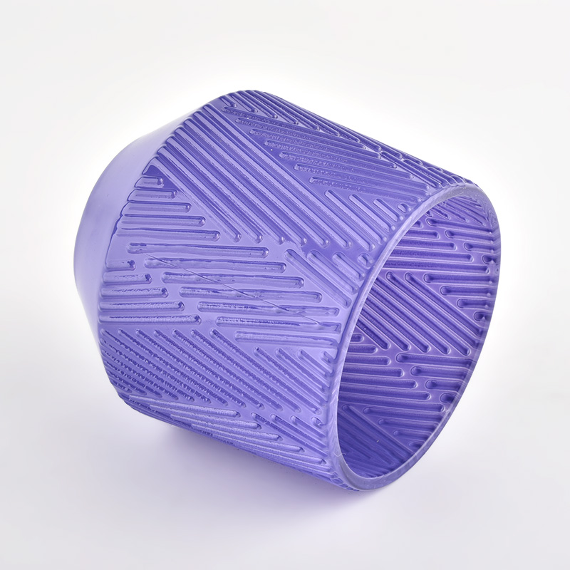 purple empty glass candle container wholesale