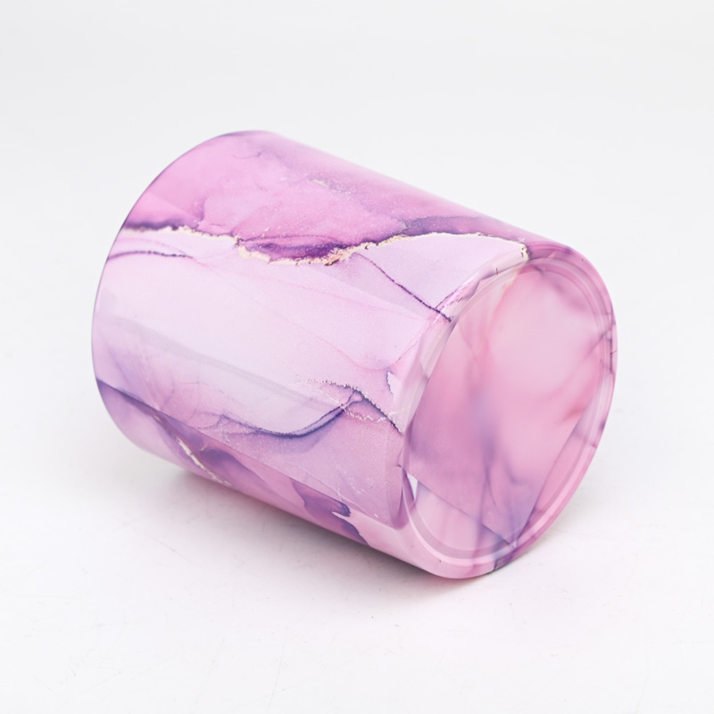 custom colorful design glass candle jar manufacturer