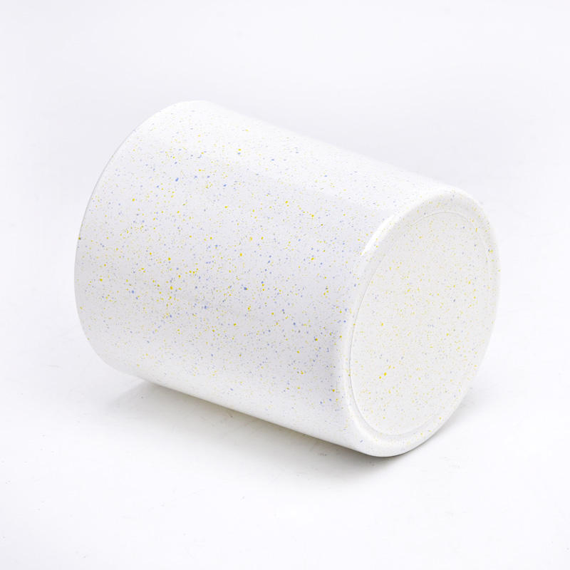 white luxury glass candle vessel custom round glass candle jars