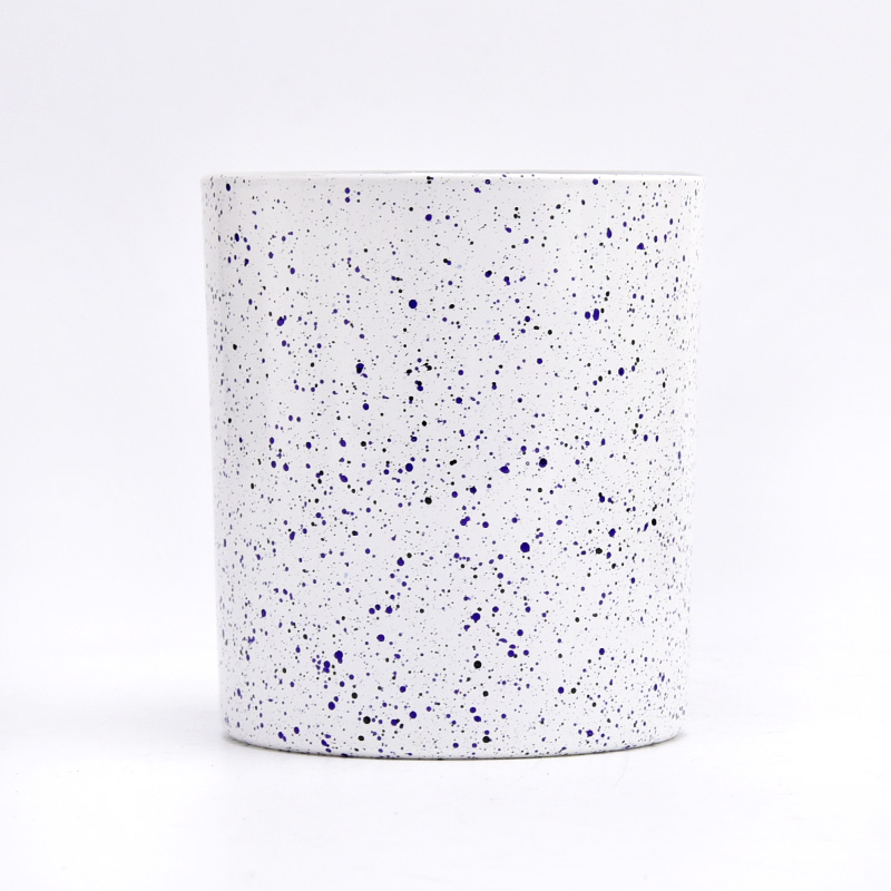 Speckles Decorative Glass Candle Holders 8oz Glass Candle Holders Wholesale