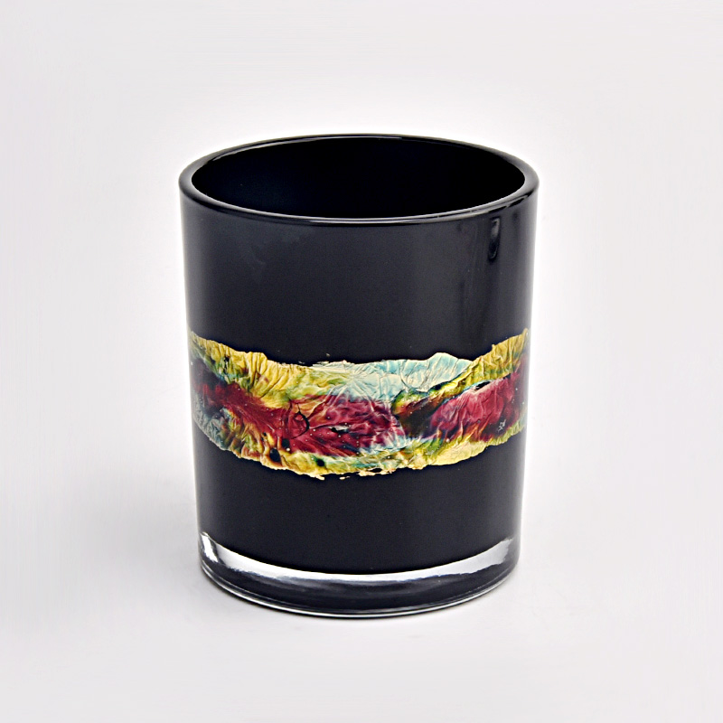 New Design Glass Candle Jars Luxury Black Candle vessel wholesale