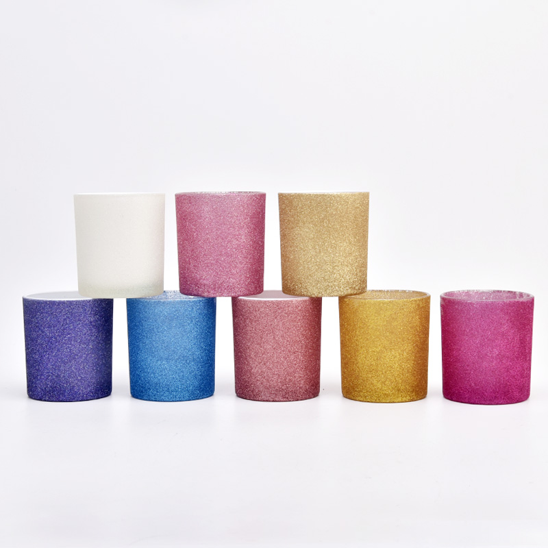 popular pink glass candle jar frost candle vessel decorative wedding