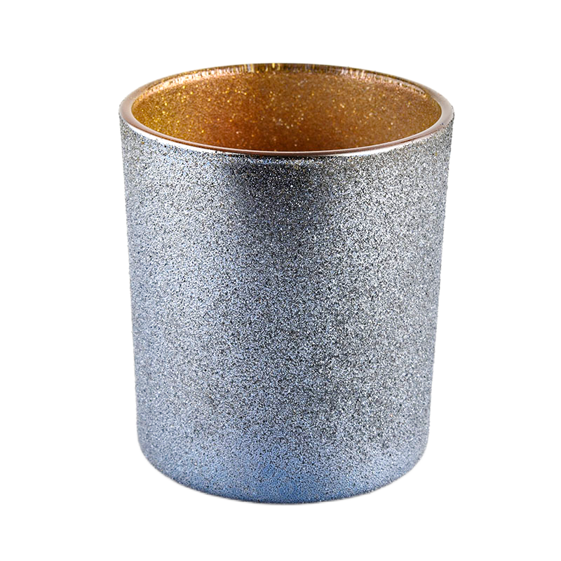 300ml empty smoky gray frosted interior golden glass candle jars home decoration