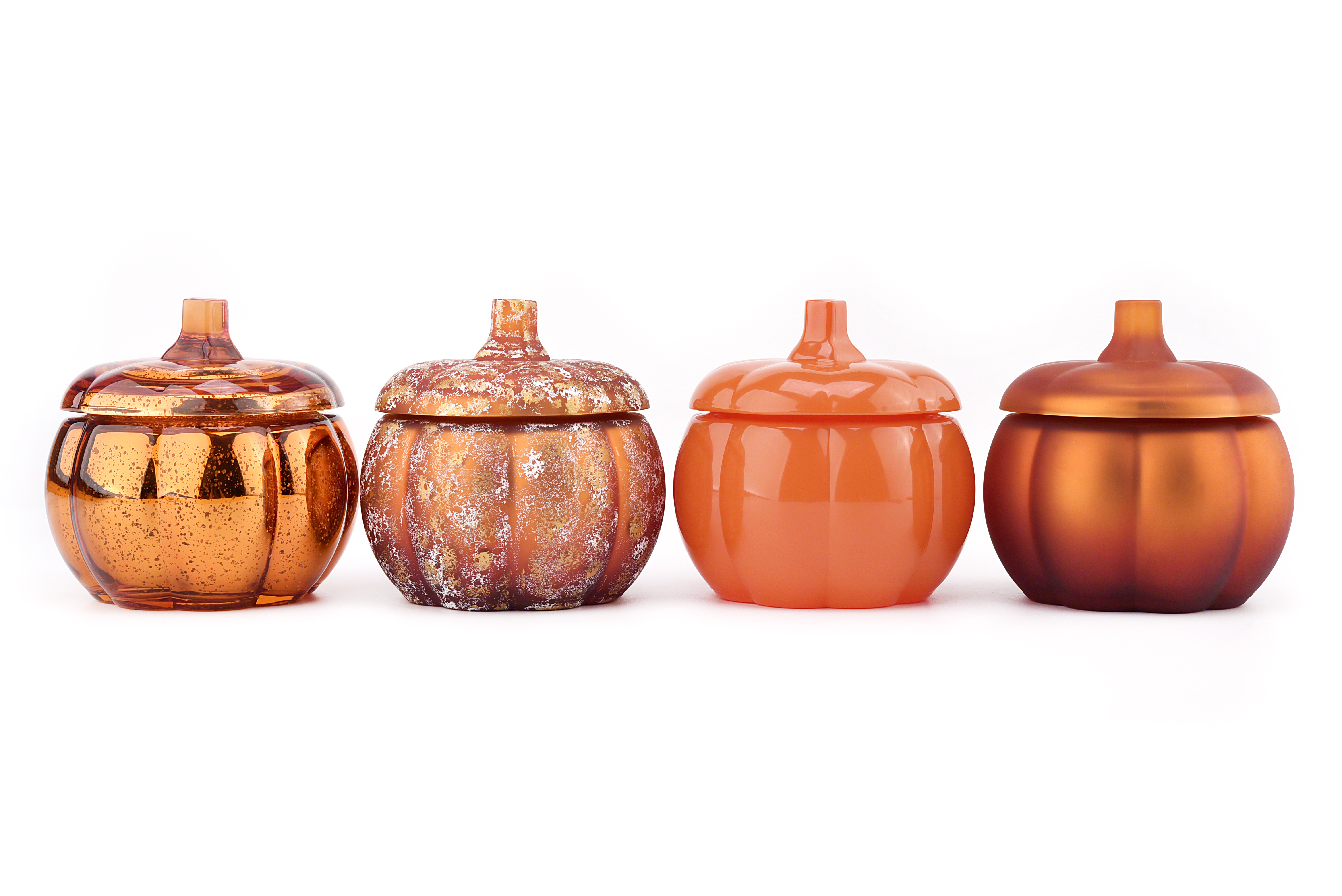 Wholesale Customized Color Pumpkin Glass Jar with Lids Pumpkin Glass Candy Storage Container