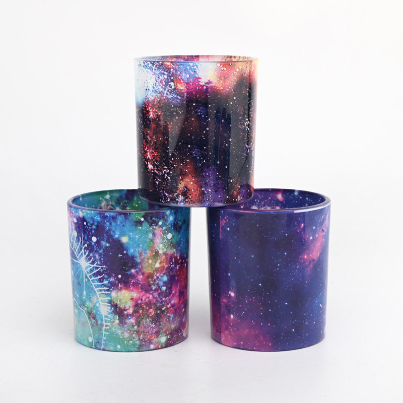 Galaxy Painting Glass Candle Holders Wholesale