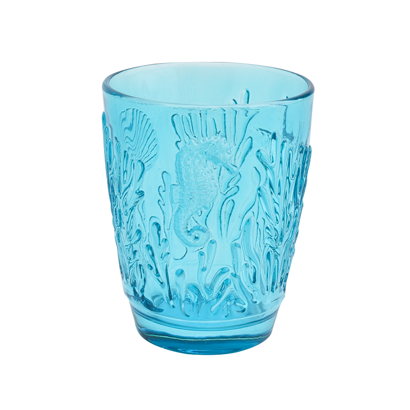 8oz scented soy wax sky blue glass candle jar wholesale