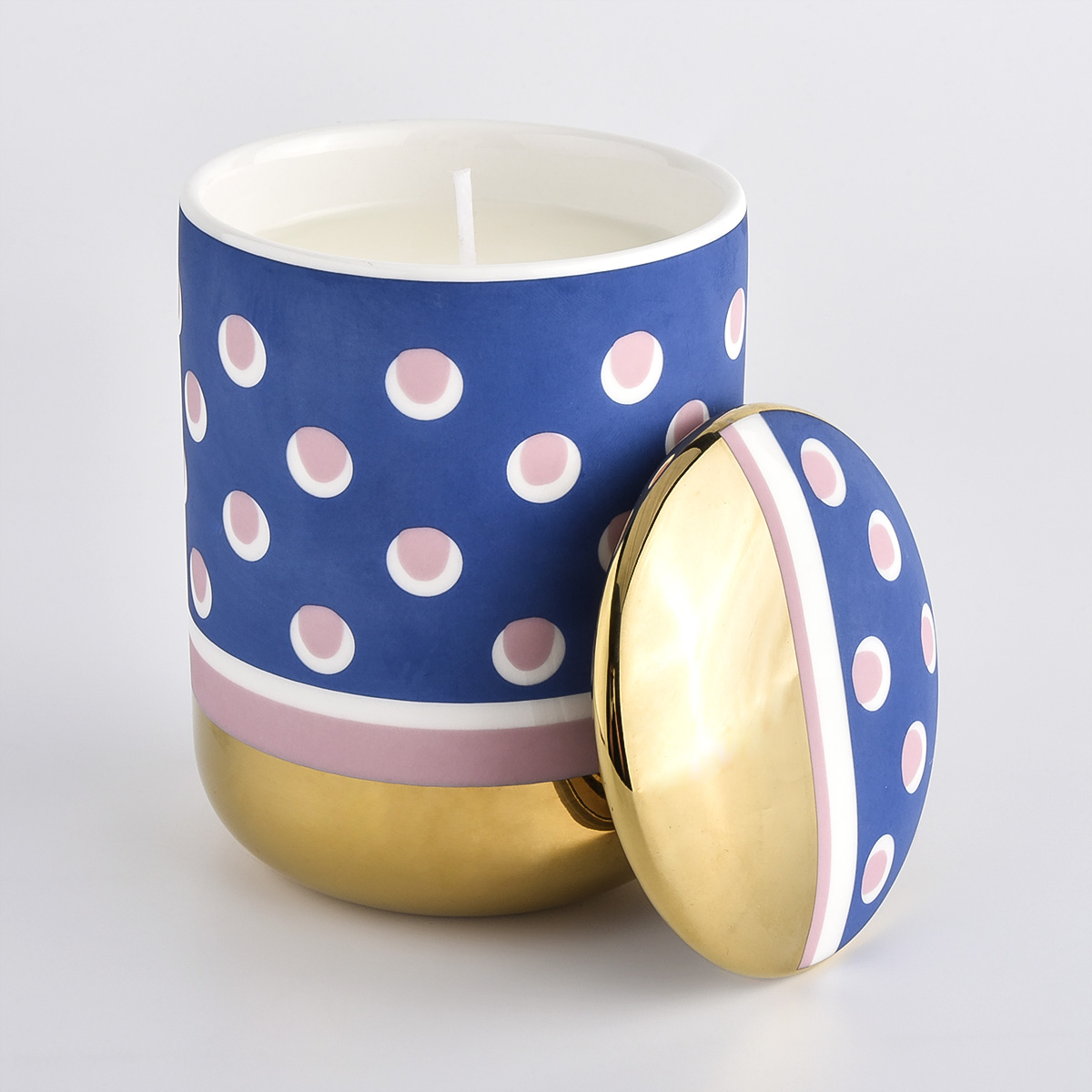 Colorful Ceramic Candle Jar with Lids For Home Decoration Ceramic Candle Vessel Wholesale