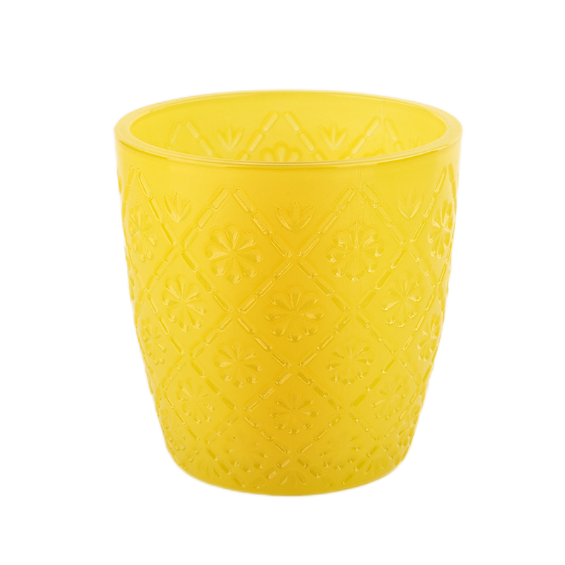 yellow glass candle container 6oz glass candle jar with home decor