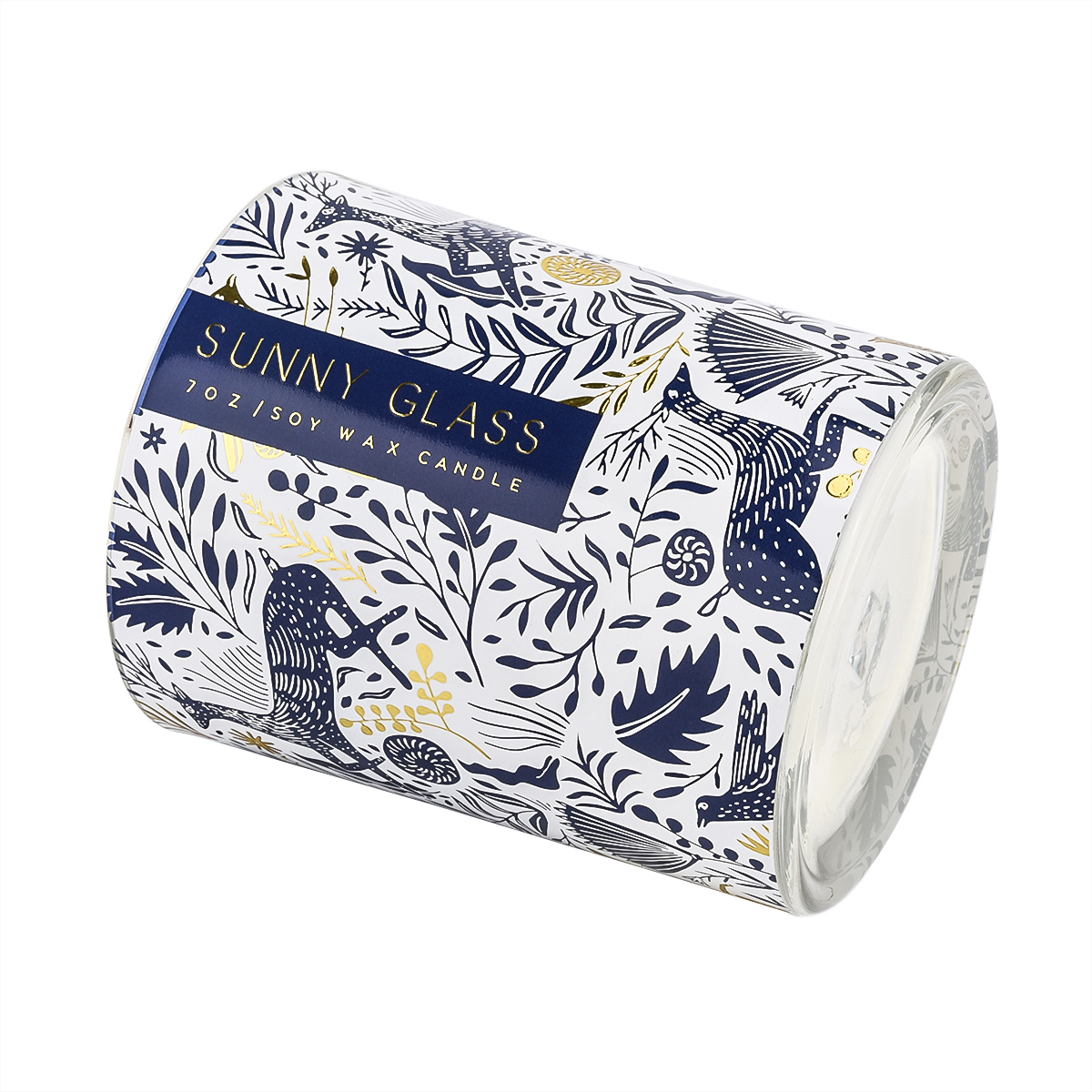 luxury animal design glass scented soy candle jars wholesale