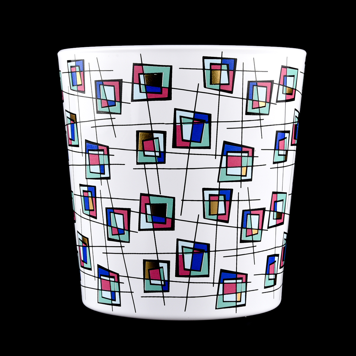 Customized Decaling Glass Candle Jars Customized Glass Cnalde Holder Manufacturer