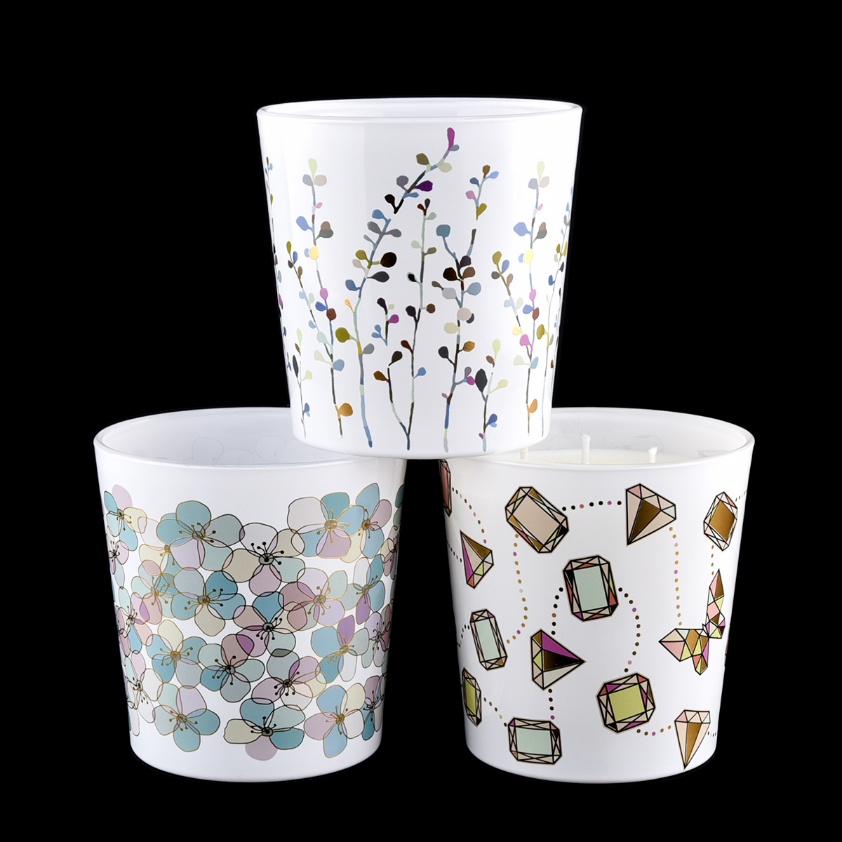 Customized Glass Candle Holders Wholesale Large Glass Candle Vessels