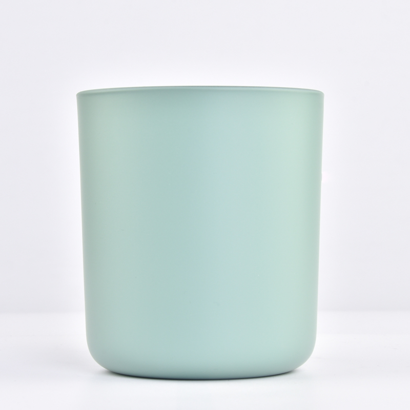 Luxury sky blue scented candle in glass jar for home decor