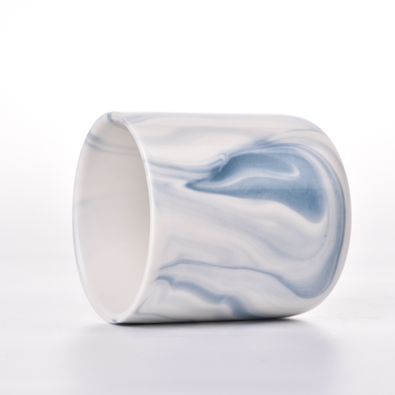marble pattern ceramic candle jar with home decorative wholesale