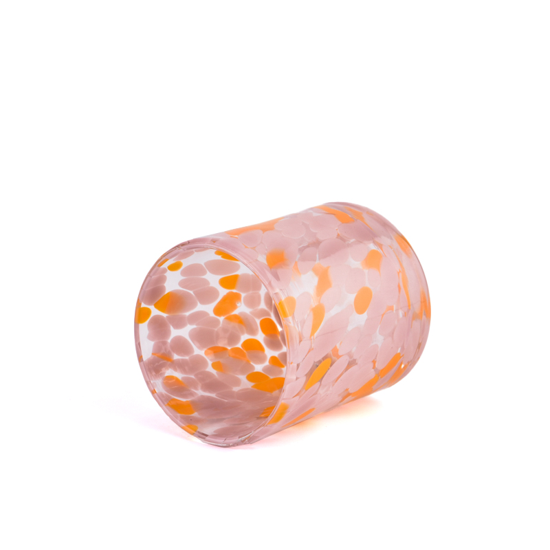 200ml hand blown colorful glass candle vessel