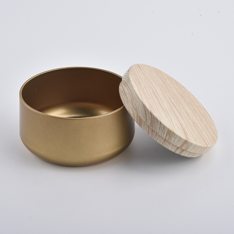 Custom small tin candle scent containers with lids