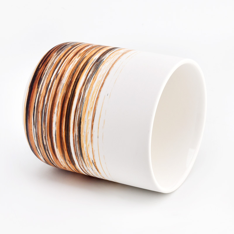 unique ombre design ceramic candle jars for home decoration