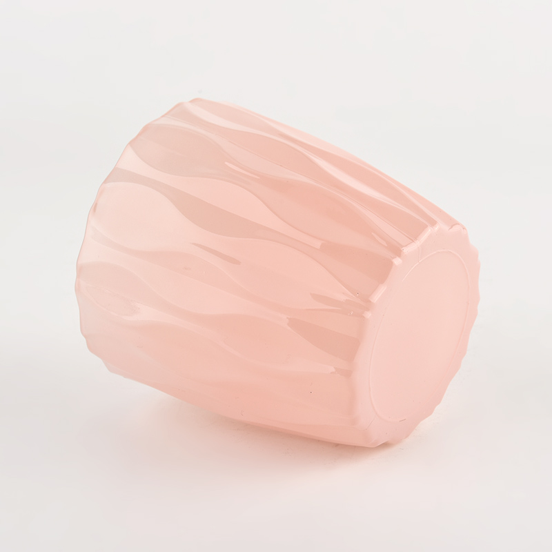 Custom Elegant Pink Color Luxury Glass Candle Jars for Valentine's Day