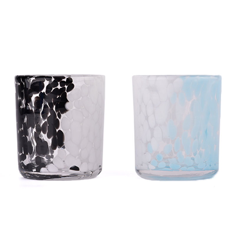 Colored Material Hand Made 280ml Glass Candle Holders Wholesale