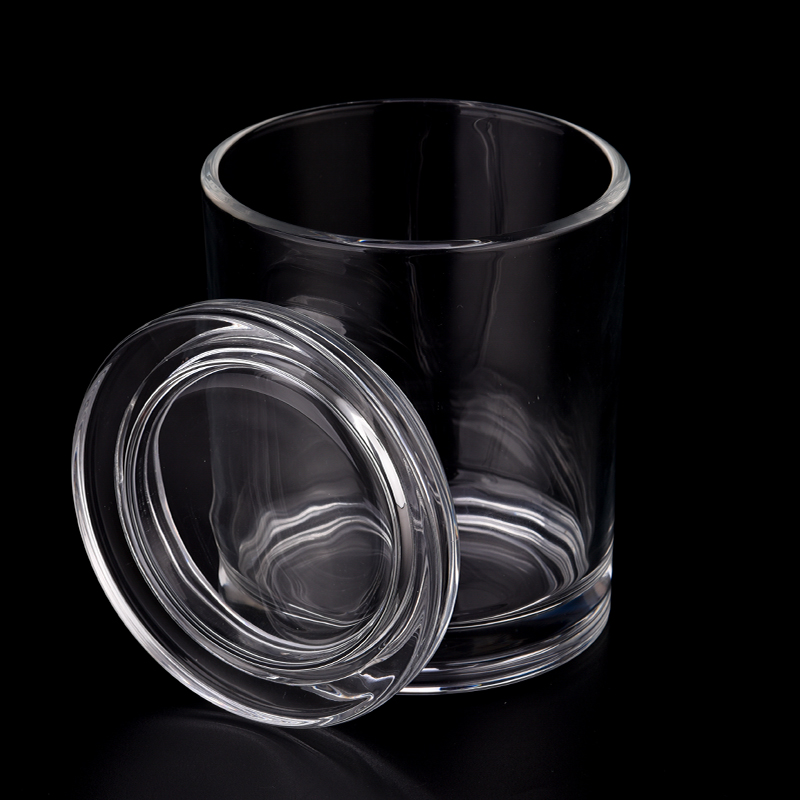 11oz Glass Candle Vessel with Lids Customized Logo Color Glass Candle Jar with Lids