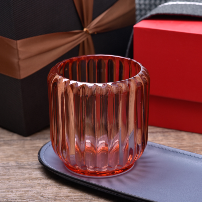 Customzied Color Ribber Glass Candle Holders 7oz Candle Glass Customzied Color Ribber Glass Candle Holders 7oz Candle Glass
