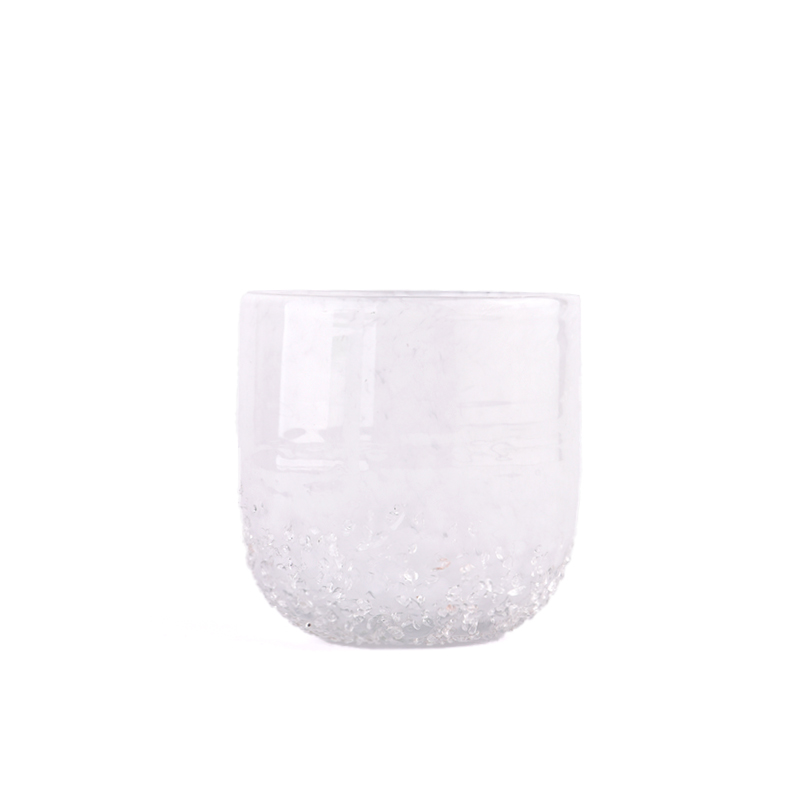 Hand Made Glass Candle Jars 300ml White Glass Candle Holders