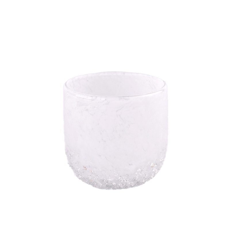 Hand Made Glass Candle Jars 300ml White Glass Candle Holders Hand Made Glass Candle Jars 300ml White Glass Candle Holders