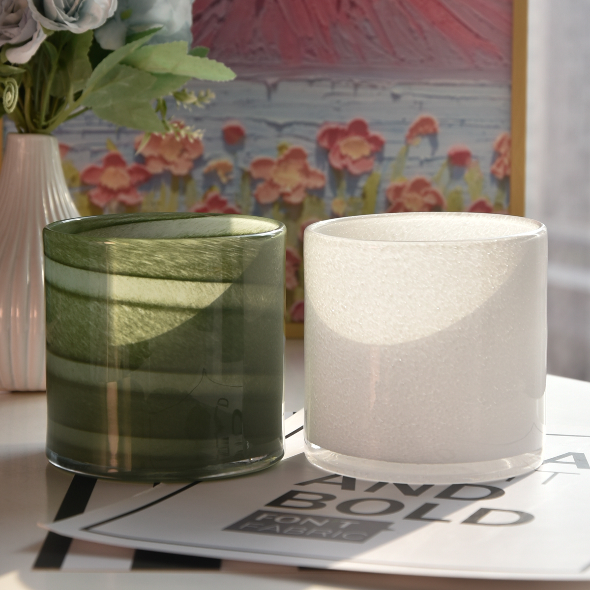 Home Decoration Straight Side Glass Candle Containers Candle Glass Jars Wholesale Home Decoration Straight Side Glass Candle Containers Candle Glass Jars Wholesale