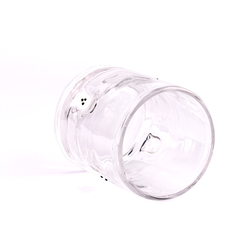 Manual Craft Irregular Glass Candle Holders Clear Candle Glass