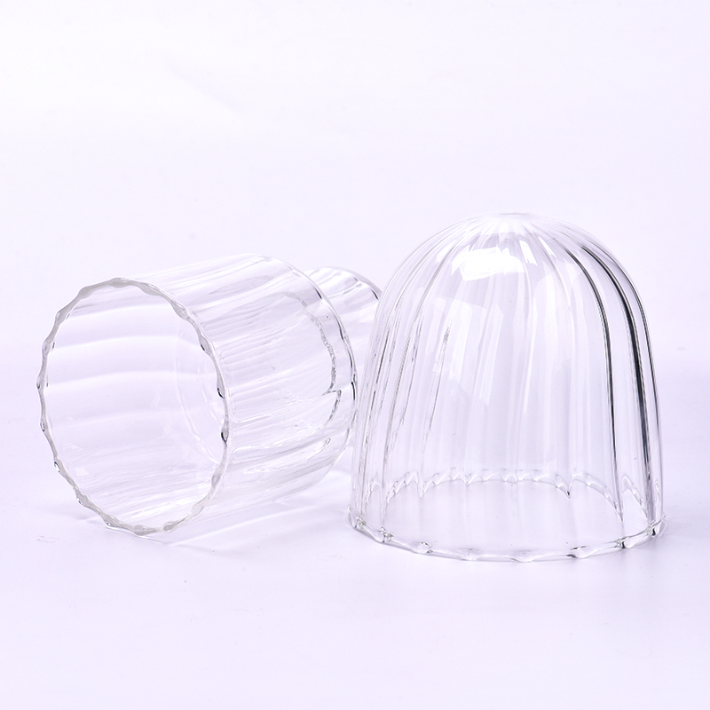 unique design clear glass candle jar with lid for hom decor