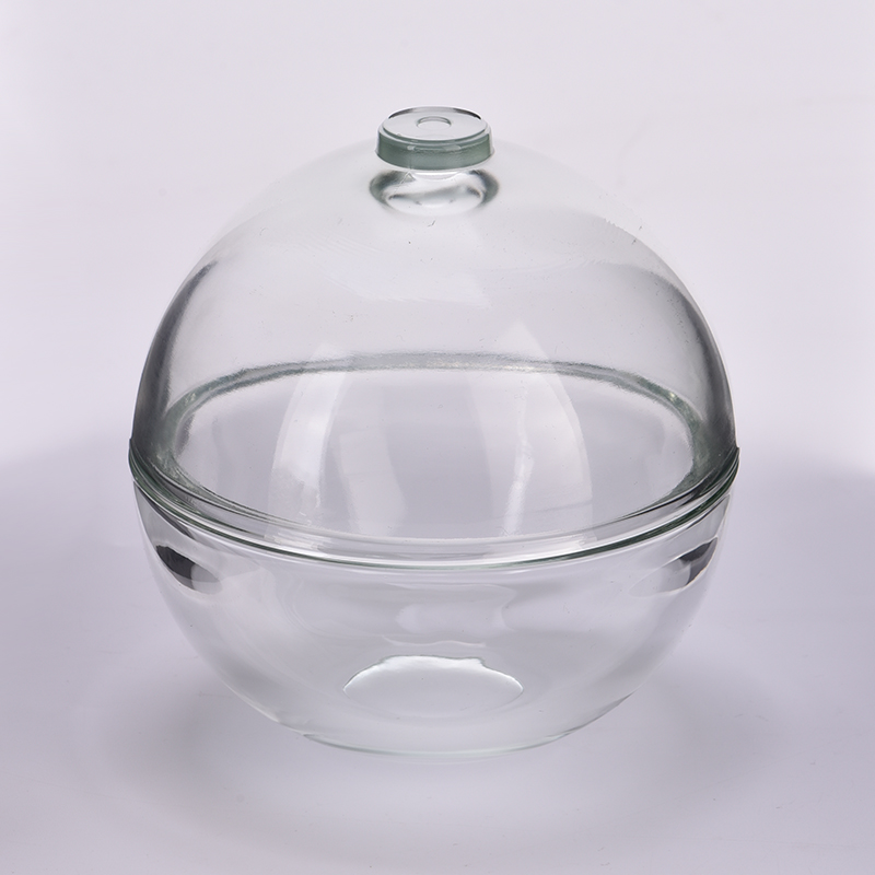 Unique glass candle jar with ball shape wholesale