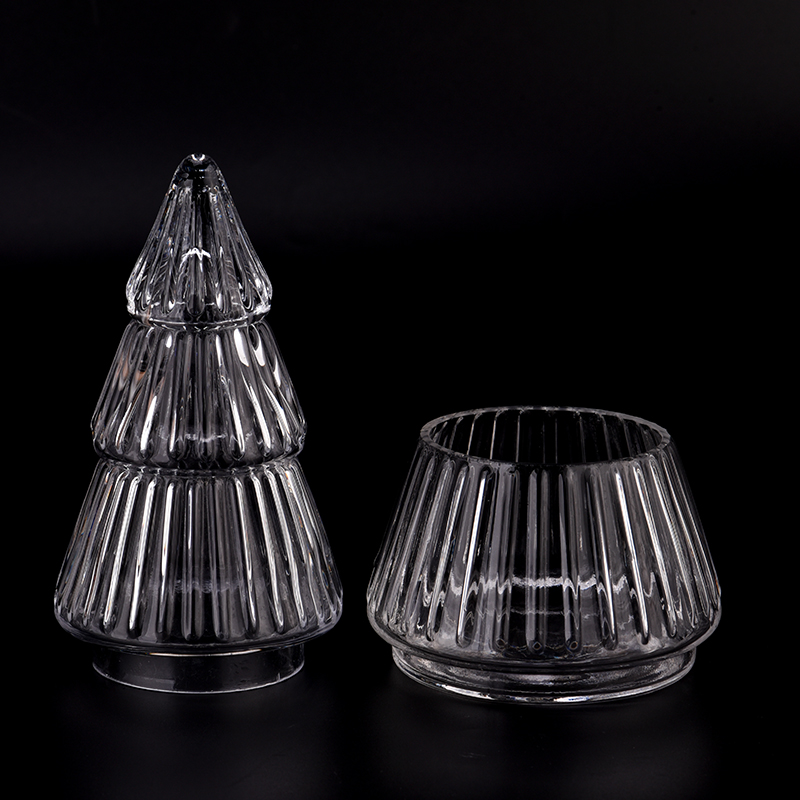 Christmas Decoration Glass Candle Jar with Lids Christmas Decoration Glass Candle Jar with Lids