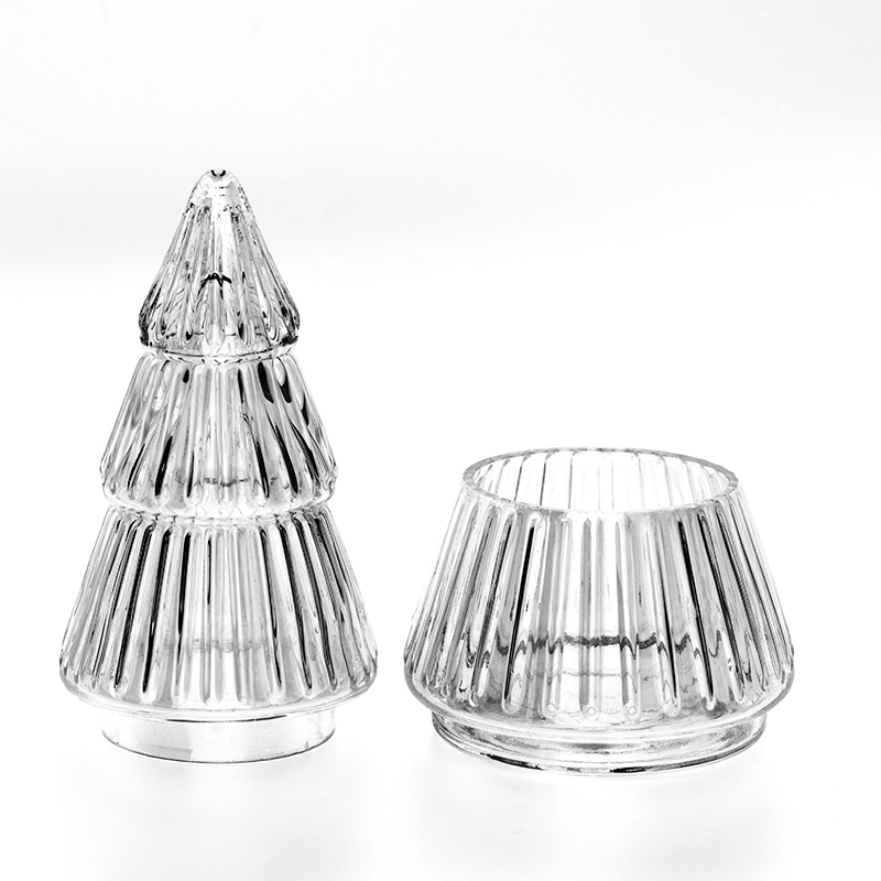 Christmas Decoration Glass Candle Jar with Lids