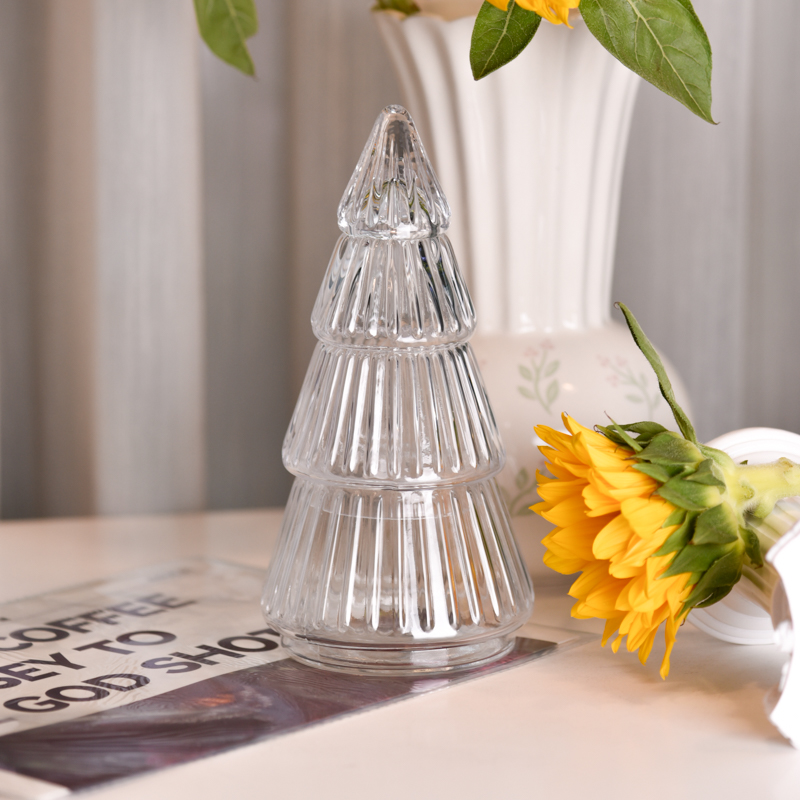 Christmas Decoration Glass Candle Jar with Lids Christmas Decoration Glass Candle Jar with Lids