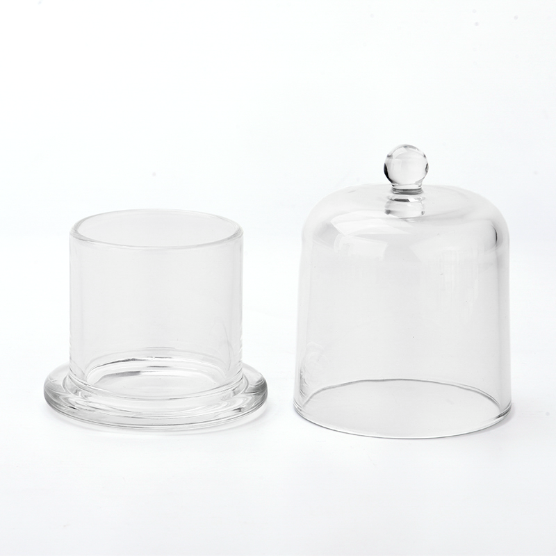 Glass Cloche 2 Sets Display Dome Cloche Clear Glass Dome Candle Glass Jar Cloche Dome 