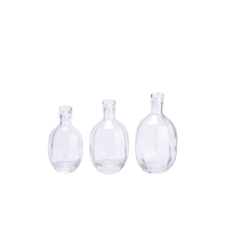 8oz Clear Glass bottle with lid home decor