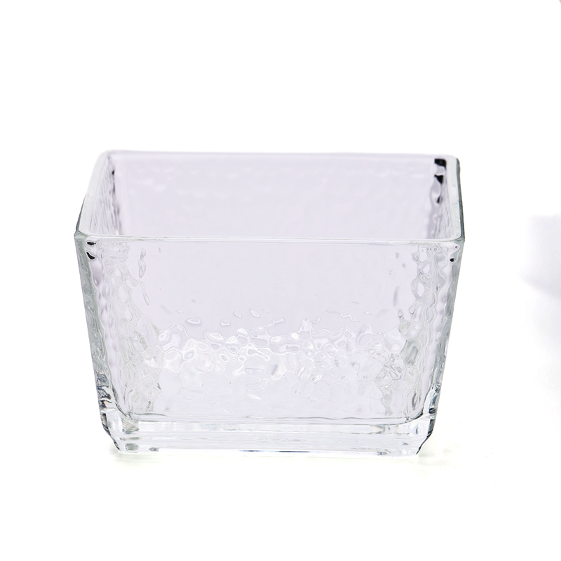 Customized Unique Square Glass Candle Vessels Wholesale