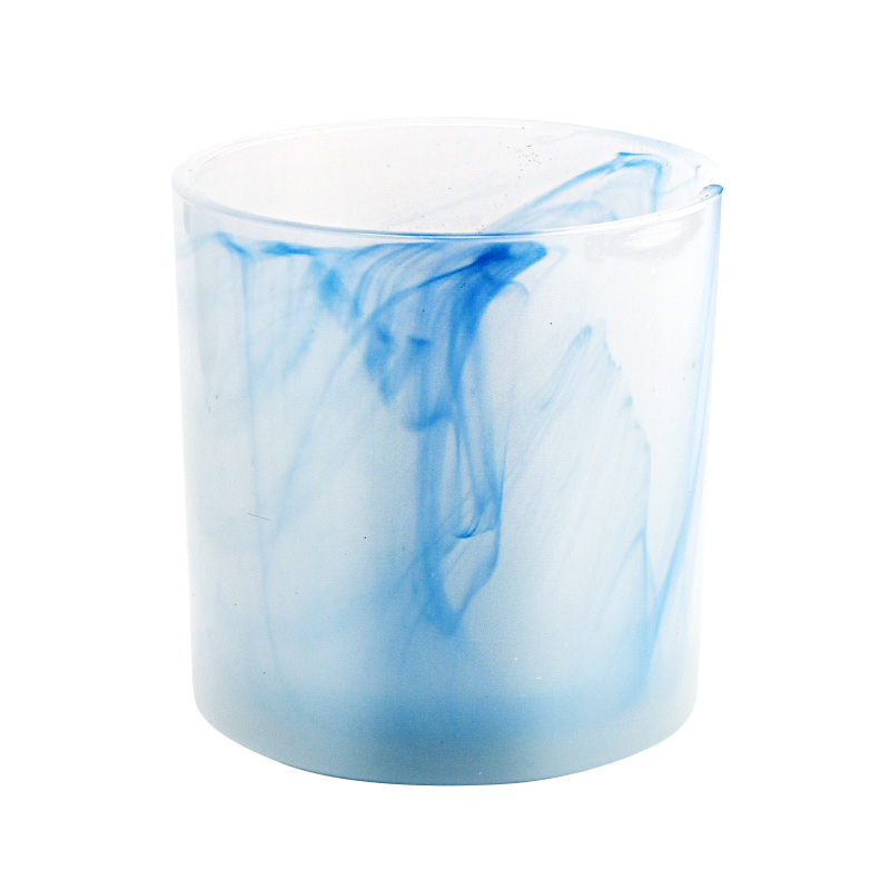 Frosted Glass Candle Jars Mable Decorative Glass Candle Holders
