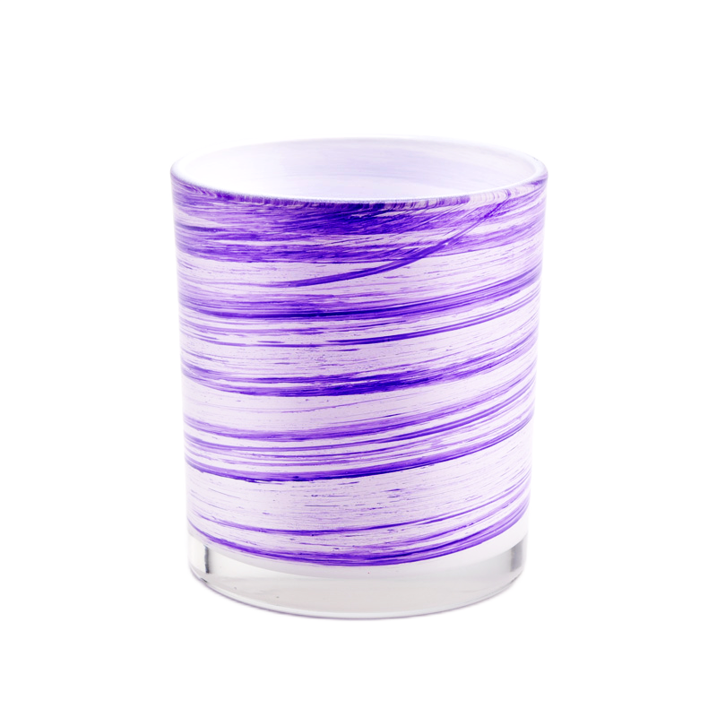 Custom Color Printing Glass Candle Holders 310ml Glass Candle Vessels For Sale