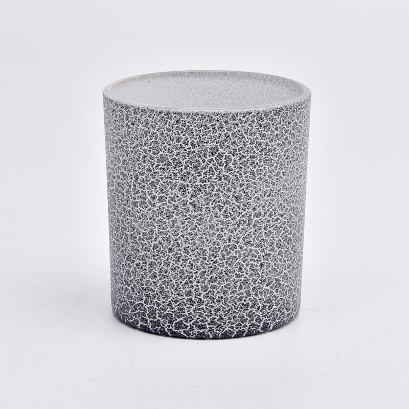 Cracked Surface Finishes Glass Candle Jars