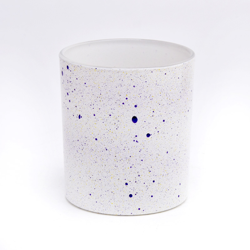 Custom Speckles Glass Candle Holders 8oz Glass Candle Vessels