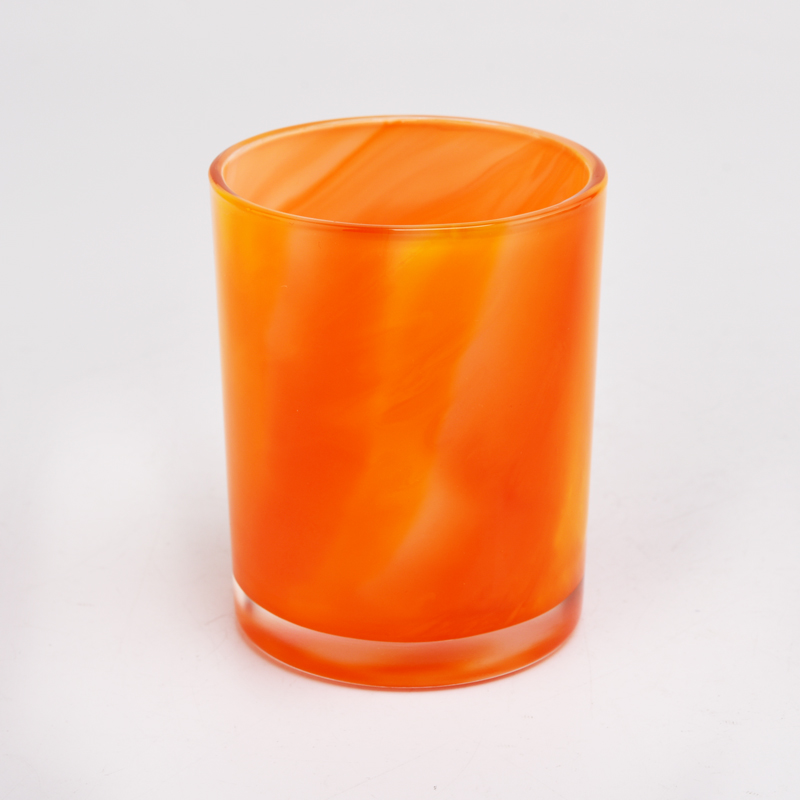 8oz rainbow glass candle jar for home decoration