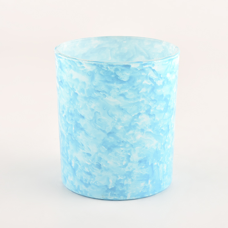 300ml Blue color glass candle vessel wholesale
