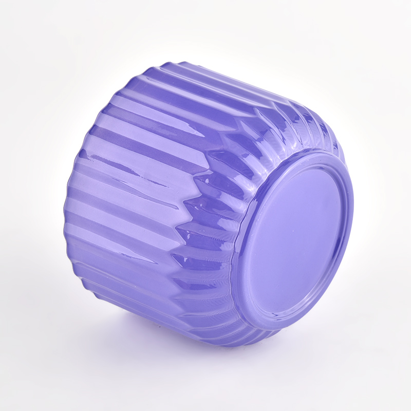 Luxury purple stripe glass cancle vessel with home decor