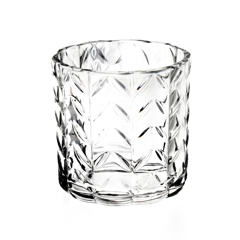 7oz Embossed Glass Candle Holders Custom Color 250ml Glass Candle Jars